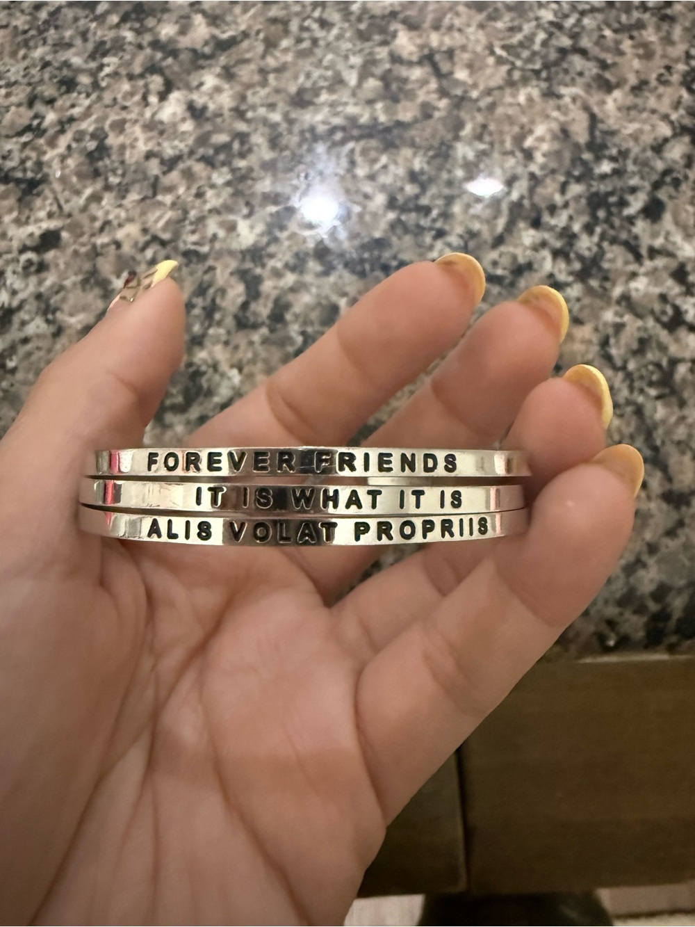 MantraBand Silver Inspirational Stackable Bracelets